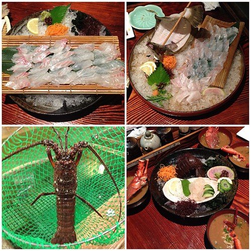 新宿店で釣った鯛・ヒラメ・イセエビの料理の数々